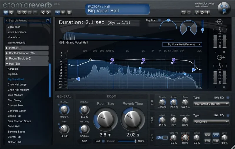 Molecular Bytes AtomicReverb interface
