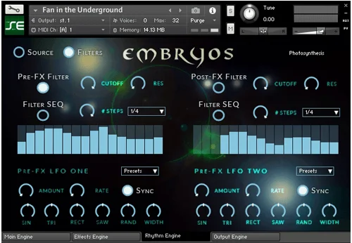 Loot Audio Embryos interface