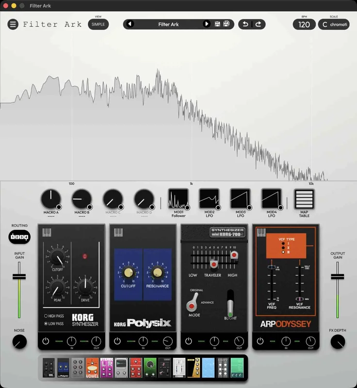 KORG Filter Ark interface
