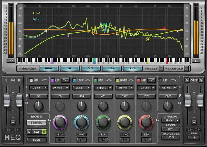 Waves H-EQ Hybrid Equalizer interface