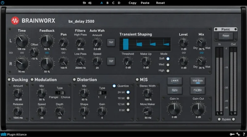 Brainworx bx_delay 2500 interface