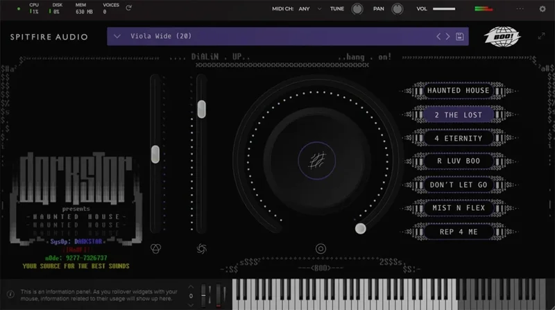 Spitfire Audio Darkstar - Haunted House interface