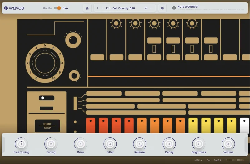 Wavea Ultimate 808 (Flite expansion) interface