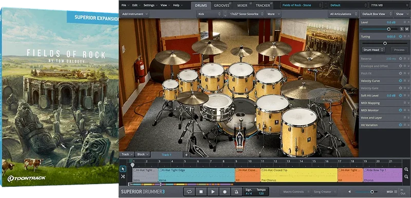 Toontrack SDX Fields of Rock interface