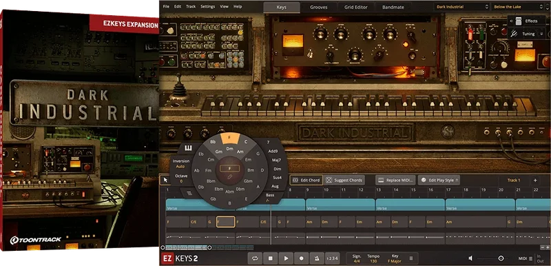 Toontrack EKX: Dark Industrial interface