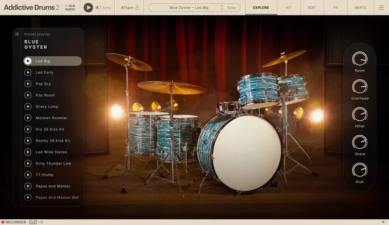 XLN Audio Addictive Drums 2: Blue Oyster ADpak interface