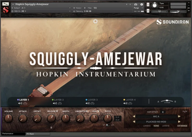 Soundiron Hopkin Instrumentarium: Squiggly-Amejewar interface