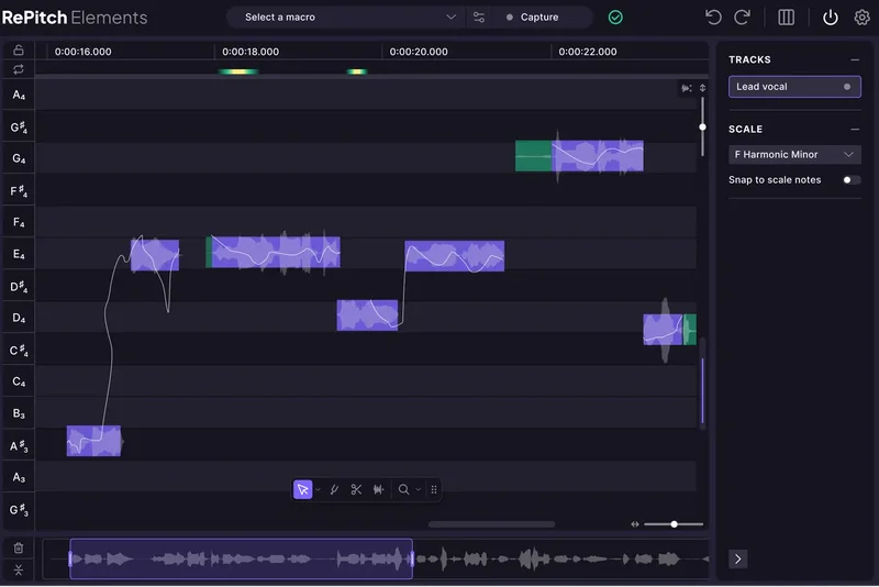 Synchro Arts RePitch 2 Elements interface
