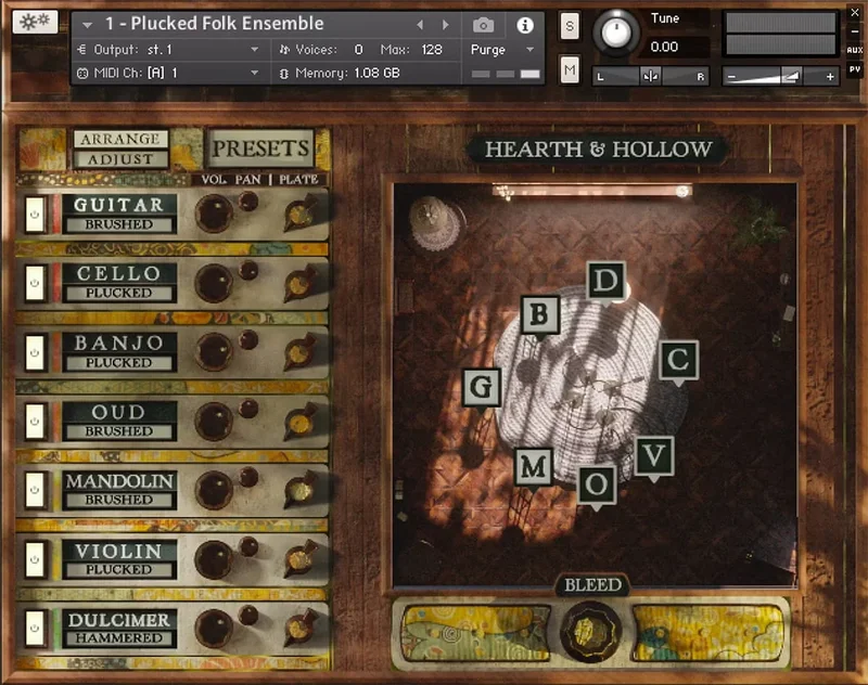 Spitfire Audio Hearth and Hollow - Plucked Folk Ensemble interface
