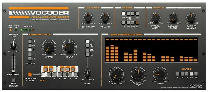 Universal Audio Softube Vocoder interface