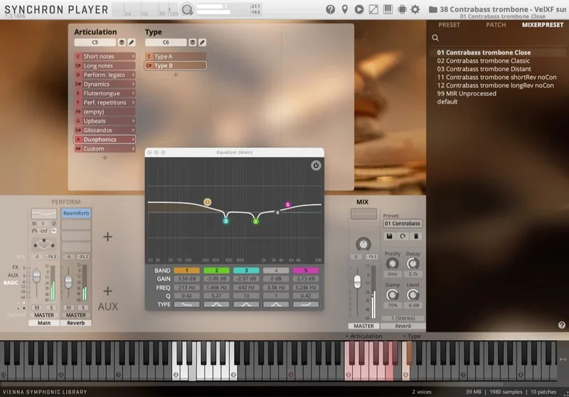 VSL Studio Special Brass: Contrabass Trombone interface