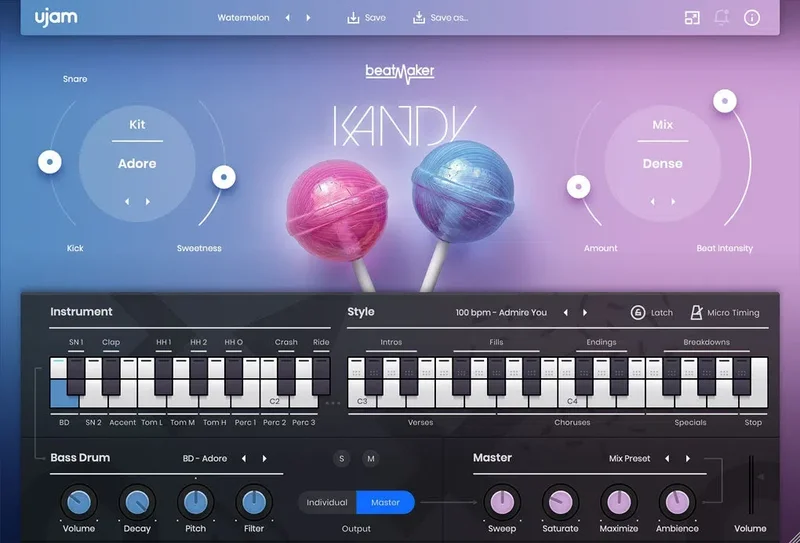 UJAM Beatmaker KANDY Loyalty interface