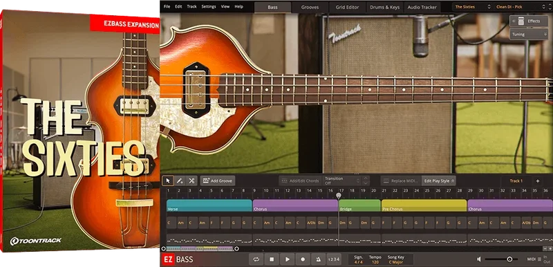Toontrack EBX The Sixties interface