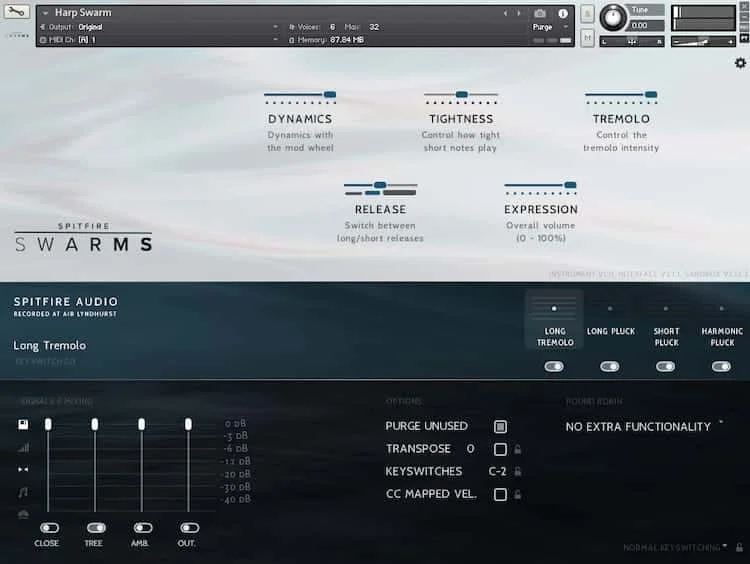 Spitfire Audio Swarms interface
