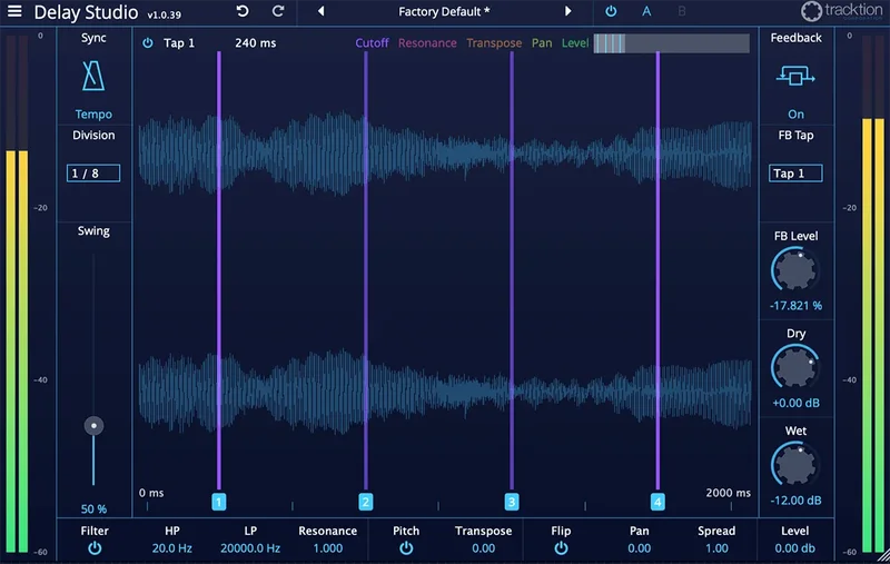 Tracktion DAW Essentials - Delay Studio interface