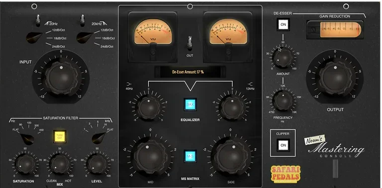 Safari Audio Noam's Mastering Console interface