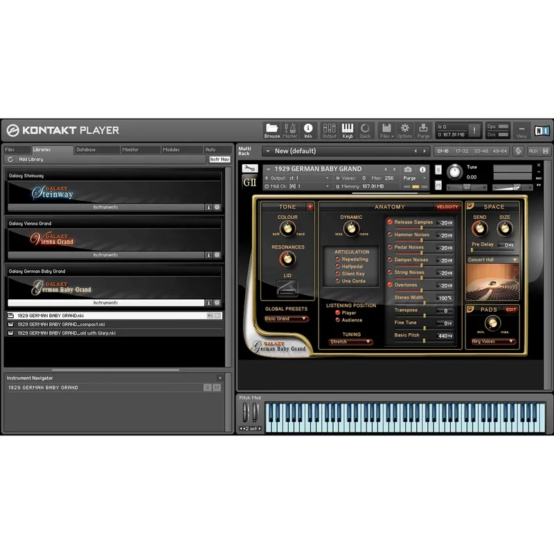 Best Service Galaxy II German Baby Grand interface