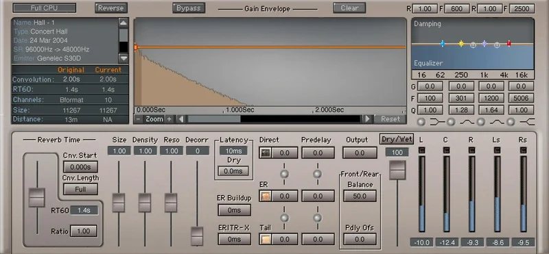 Waves IR360 Convolution Reverb interface