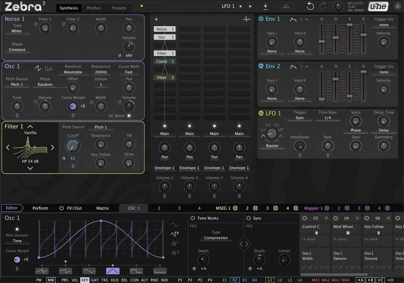 u-he Zebra 3 interface
