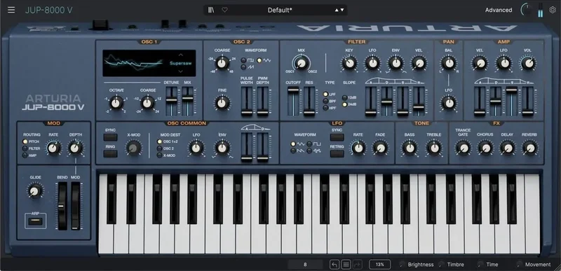 Arturia Jup-8000 V interface