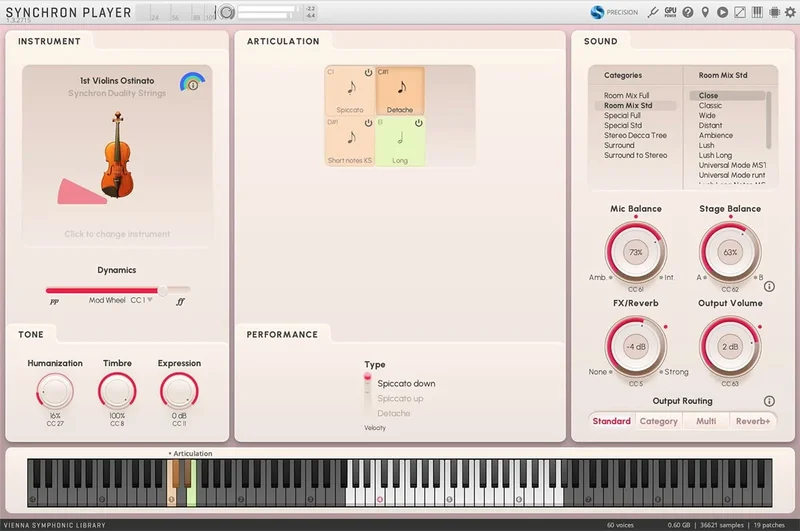 VSL Synchron Duality Strings (Ostinato) interface