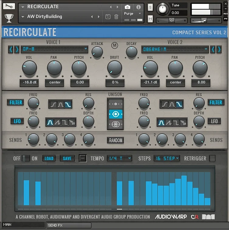 Audio Reward Recirculate interface