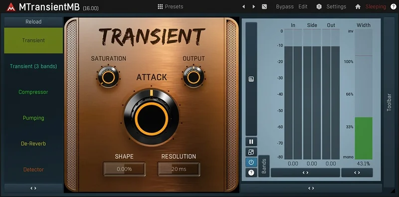 MeldaProduction MTransientMB interface