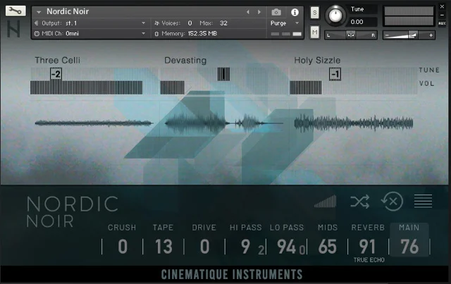 Cinematique Instruments Nordic Noir interface