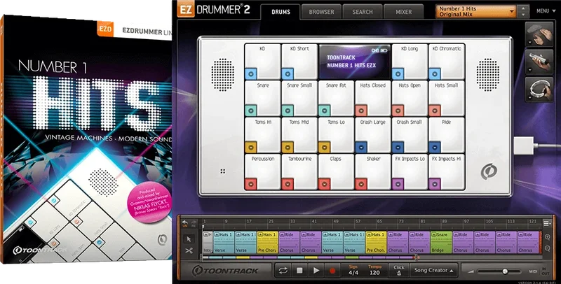 Toontrack EZX Number 1 Hits interface