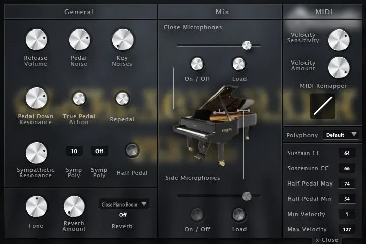 Acousticsamples OldBlackGrand interface