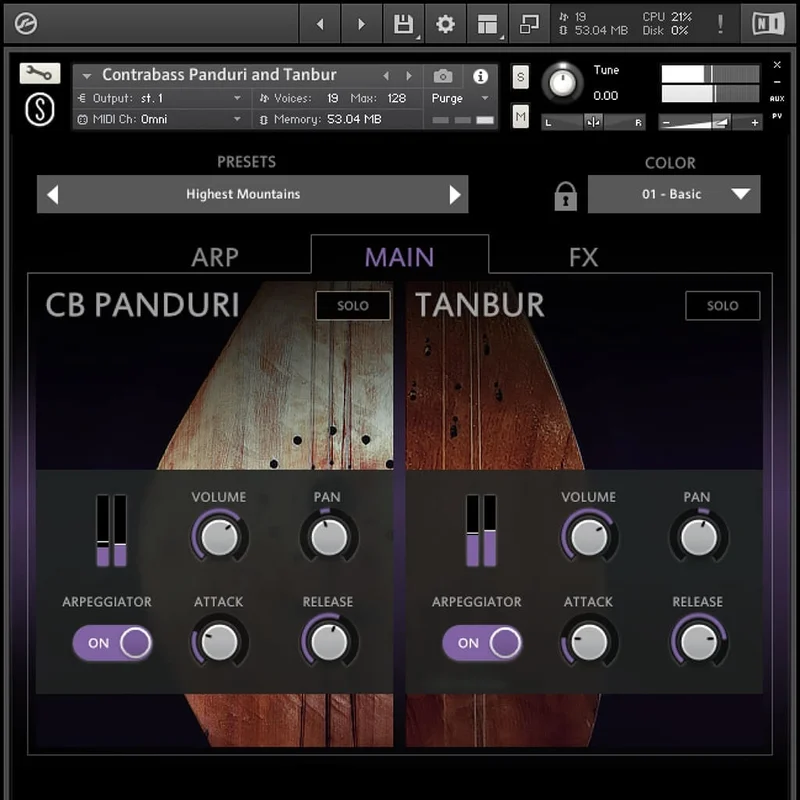 Sonuscore Origins Vol.10: Contrabass Panduri & Tanbur interface
