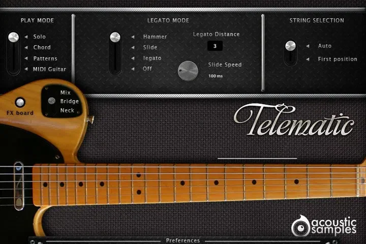 Acousticsamples Telematic V3 interface