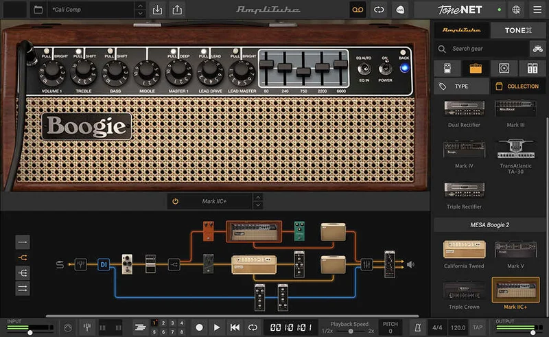 IK Multimedia AmpliTube MESA/Boogie 2 interface