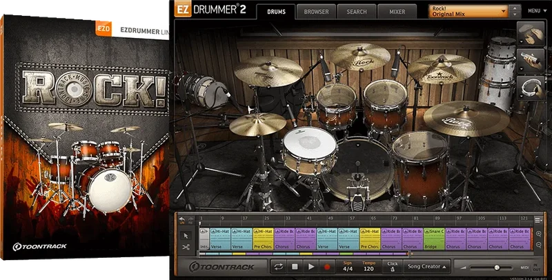 Toontrack EZX ROCK! interface