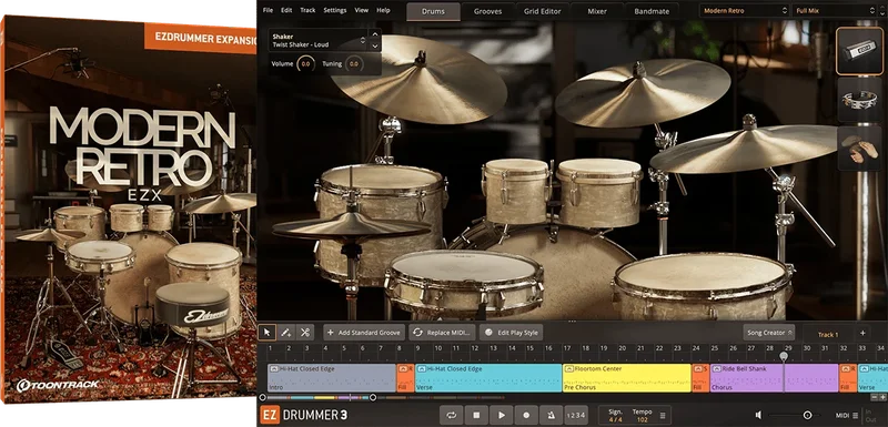 Toontrack EZX Modern Retro interface