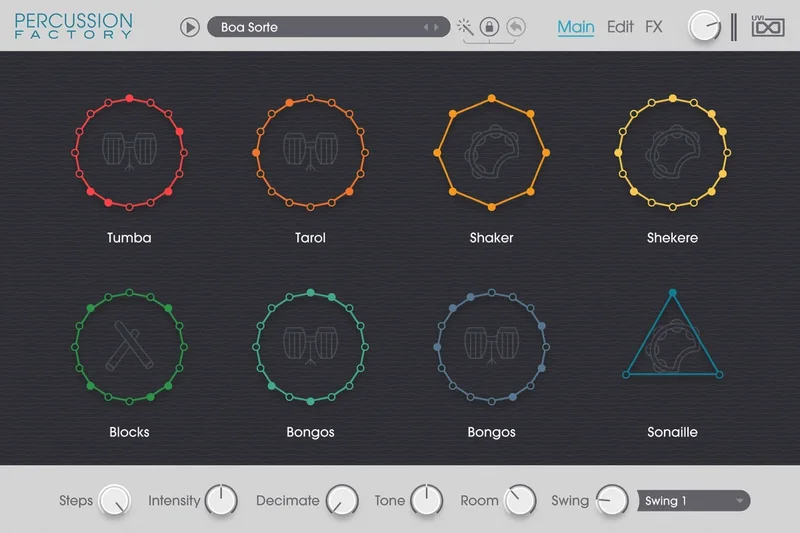UVI Percussion Factory interface