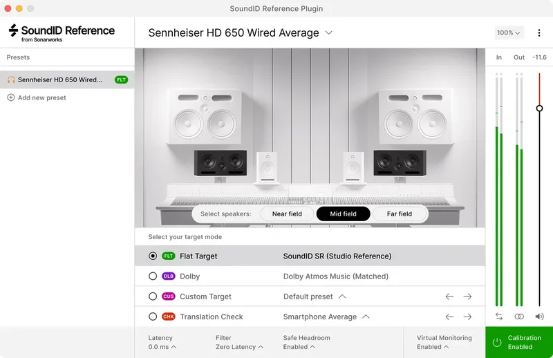 Sonarworks SoundID Reference Virtual Monitoring Add-on interface