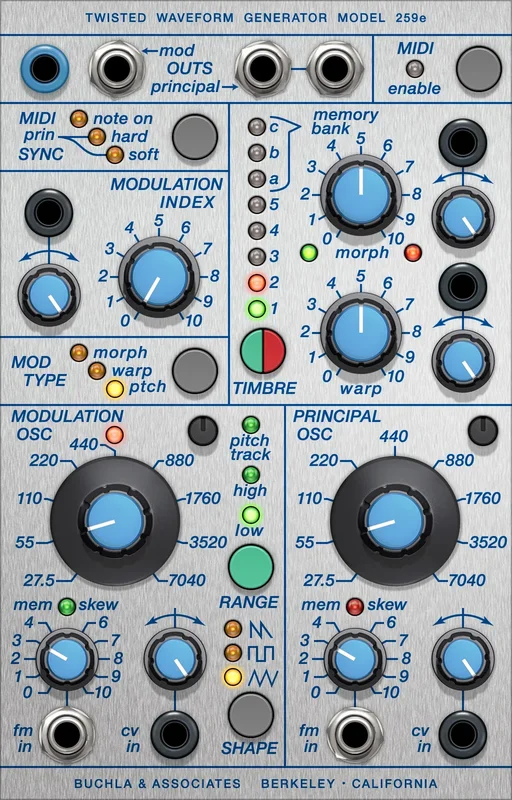 Softube Buchla 259e Twisted Waveform Generator interface