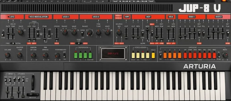 Arturia Jup-8 V interface