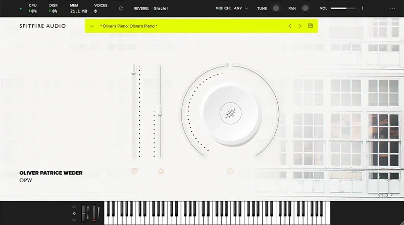 Spitfire Audio Oliver Patrice Weder - OPW interface