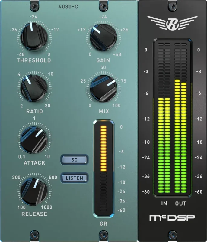 McDSP 4030 Retro Compressor HD v7 interface