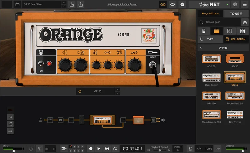 IK Multimedia AmpliTube Orange interface