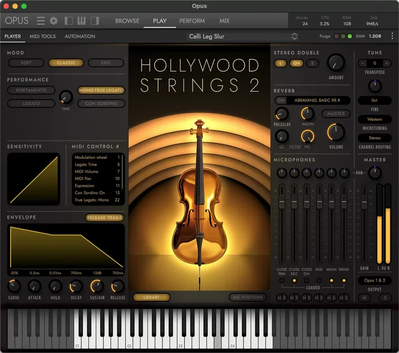 EastWest Hollywood Strings 2 interface