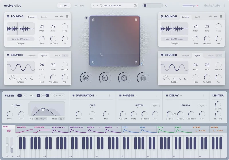 Excite Audio Evolve Alloy interface