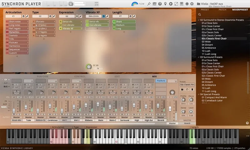 VSL Synchron Solo Viola interface