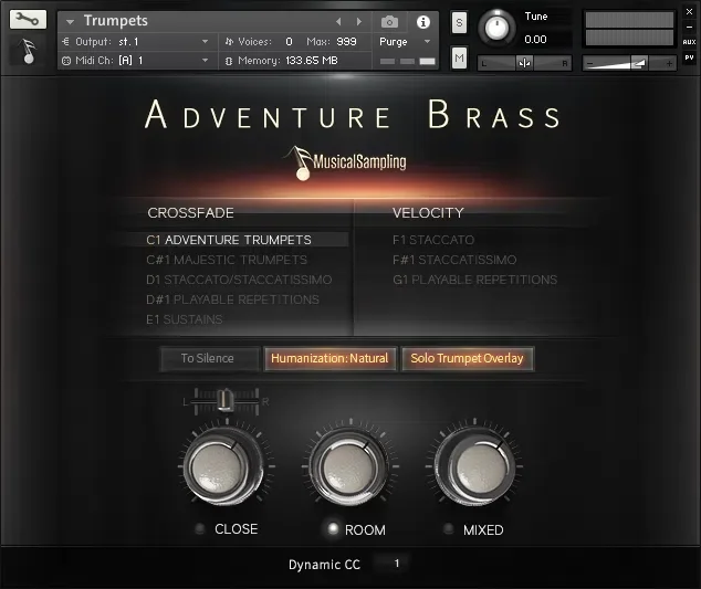 Musical Sampling Adventure Brass interface