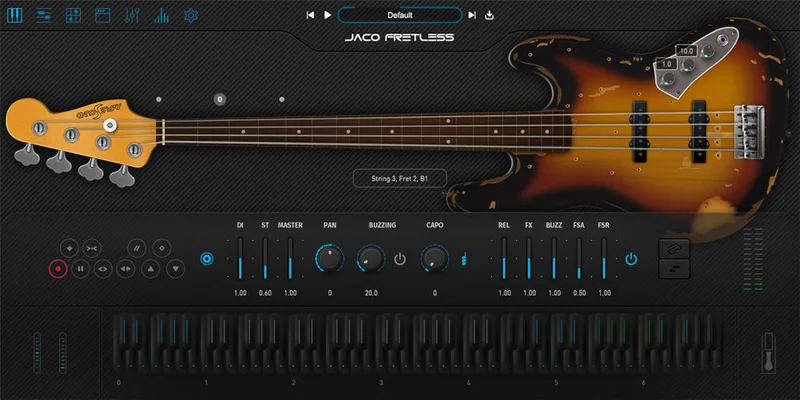 Ample Sound Ample Bass Jaco Fretless interface
