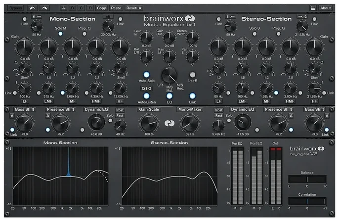 Universal Audio Brainworx bx_digital V3 EQ Collection interface