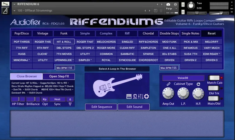 Audiofier Riffendium Vol. 6 interface