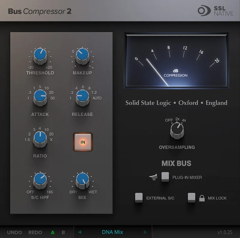 Solid State Logic SSL Bus Compressor 2 interface